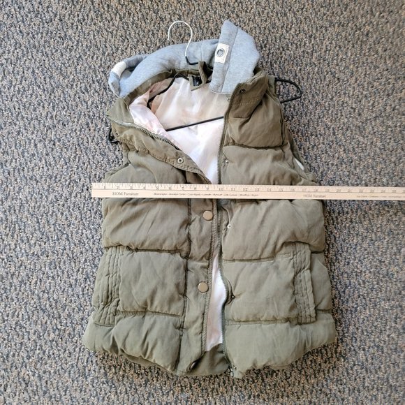 Eolvin Klein Khaki Hooded Puffer Vest Size Small - Picture 8 of 13